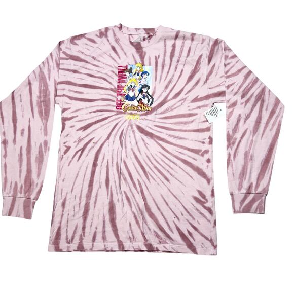 Vans x Sailor Moon Graphic Shirt Long Sleeve Tie Dye Pink Medium Classic Fit New - Picture 1 of 7